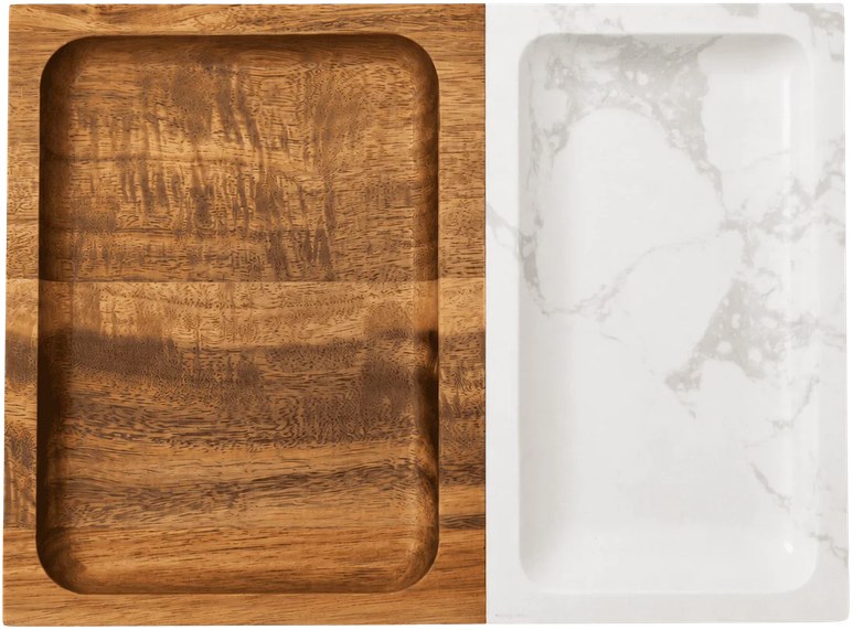 Marble & Wood Valet Tray